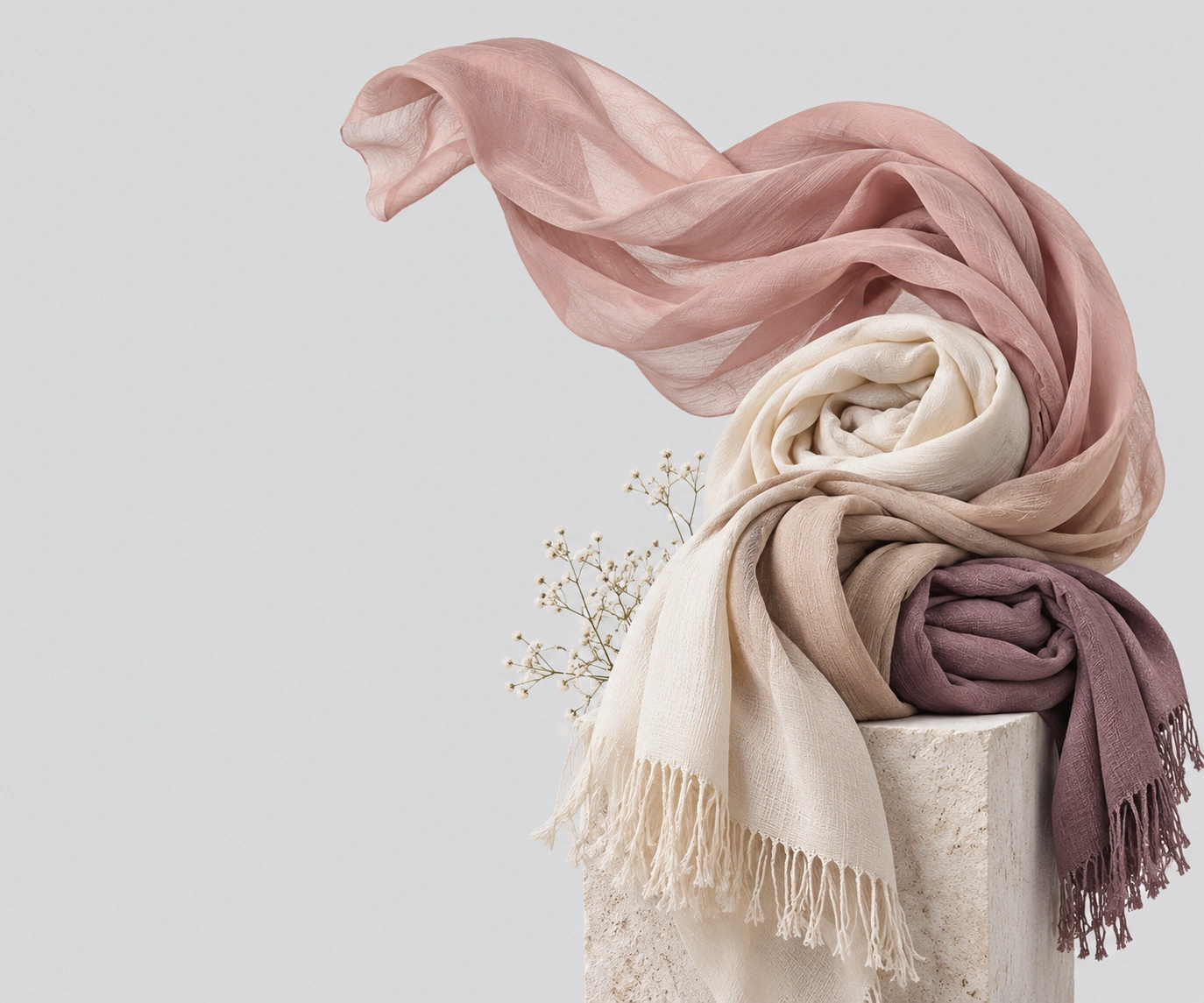 Velaya scarves styled together